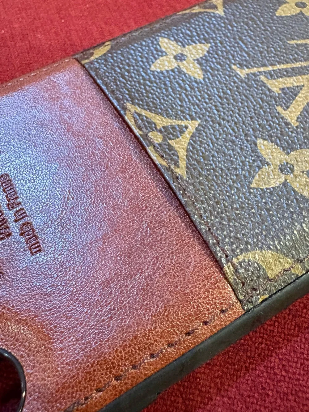 Never Use Louis Vuitton LV Monogram Leather Case for iPhone X w/ Card Pocket